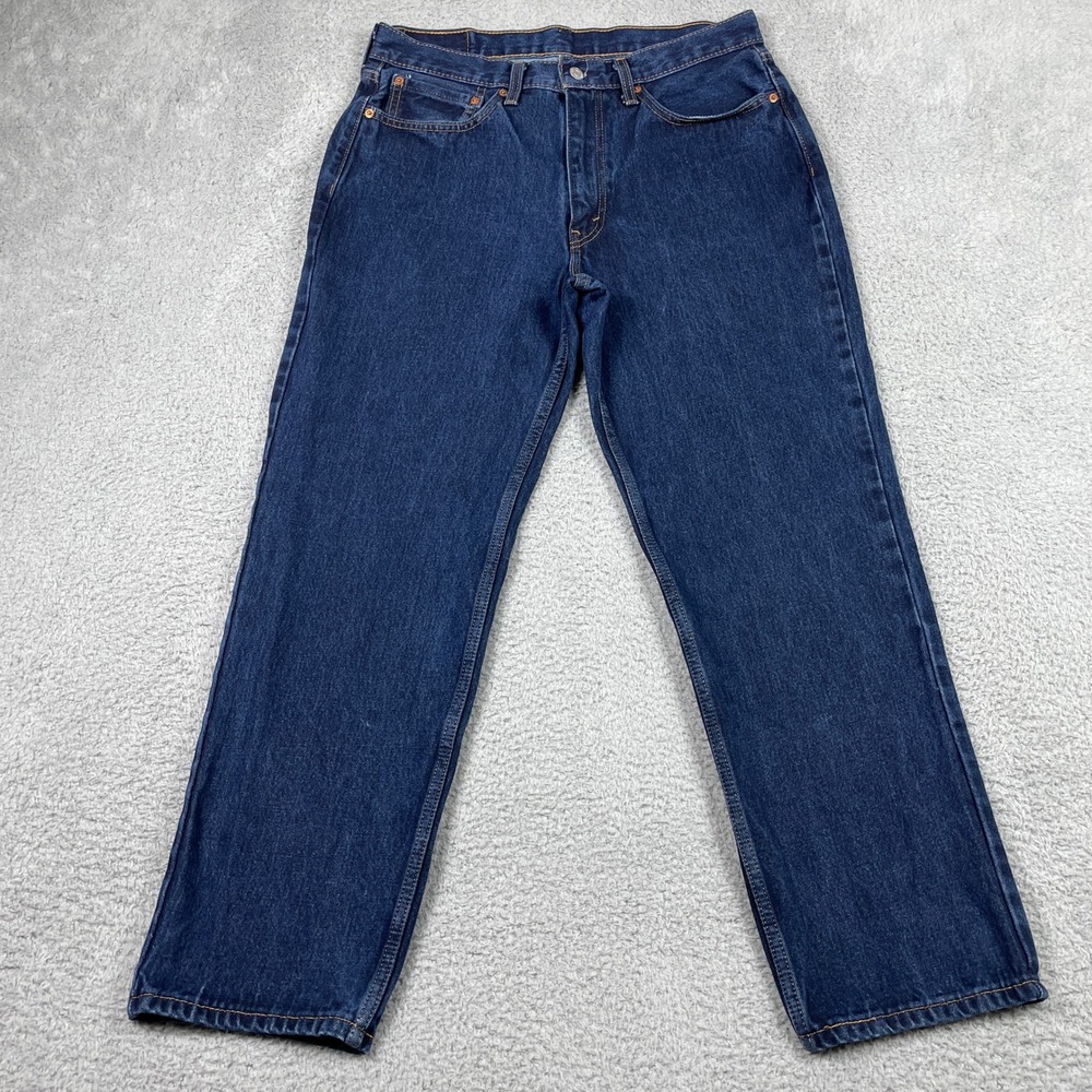 Levis 550 Jeans Mens 34x30 (Fits 32x29) Blue Dark Wash Relaxed Fit Indigo Denim